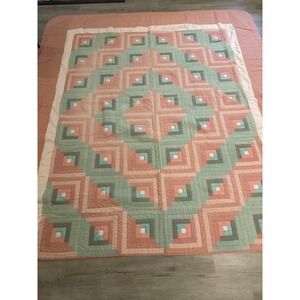 Vintage handmade quilted blanket appox king size